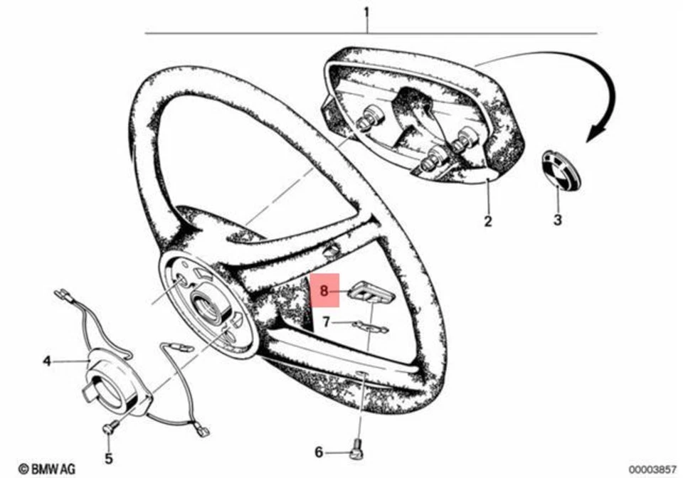 Genuíno BMW E21 315 316 318 318i 320 320i 323i Sedan Horn Pad 32331118902 - Imagem 1 de 1