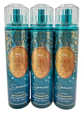 Bath & Body Works LOT of 3 Disney Princess JASMINE Fragrance Mist Spray 8 oz - Image 1 of 2