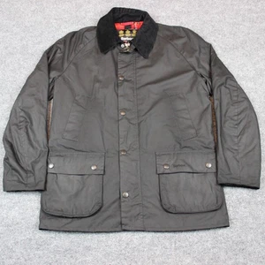 Barbour Ashby Wax Jacket Men's Large Black Tartan - Picture 1 of 20