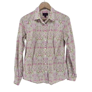 J. Crew Liberty Art Fabrics perfektes Shirt in Flamingo Lodden Paisley Top 4 - Bild 1 von 5