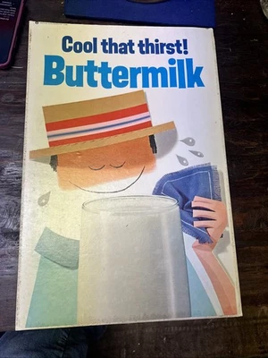 Letrero de suero de leche vintage de la American Dairy Association. RARO! Foto 1 de 4