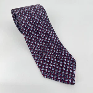 Corbata Brooks Brothers Para Hombre Borgoña Seda Nieve Esquí Tema Hecha en EE. UU. - Imagen 1 de 5