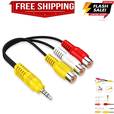 Adaptador AV, Cable Adaptador Componente AV Video Repuesto para TV TCL, 3 RCA a... Foto 1 de 4