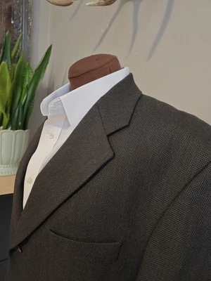 🇺🇲 Abrigo Deportivo De Colección Chaps Ralph Lauren Para Hombres 44R 3 Botones Marrón Oscuro Ojo de Pájaro Foto 1 de 4