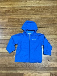 Columbia Boys Youth Hooded Windbreaker Jacket 3T Blue Full Zip Pockets - Picture 1 of 5