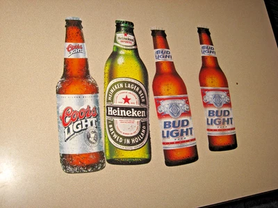 4 ВЫРЕЗА ДЛЯ ПИВНЫХ БУТЫЛОК 2 БУТОНА СВЕТА 1 COORS 1 HEINEKEN - Изображение 1 из 2