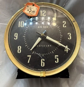 Antique Vintage Westclocx Big Ben Loud Alarm Clock Circa Made In USA Black Works - Picture 1 of 6