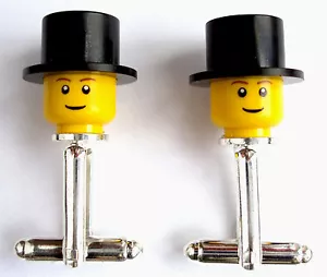 TOP MÜTZE Manschettenknöpfe aus LEGO® Minifigur Steine Bräutigam Hochzeit Bester Mann Geschenk - Bild 1 von 1