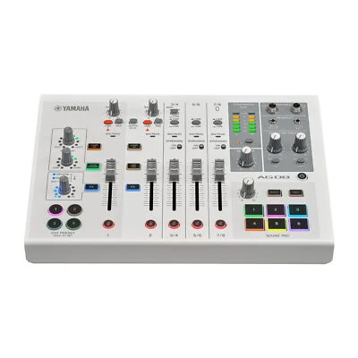 Yamaha AG08 8-Channel Live Streaming Loopback MixerUSB Interface White - Image 1 of 4