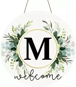 Monogram Letter M House Warming Gifts New Home Wreaths for Front Door Decor Wood - Picture 1 of 7