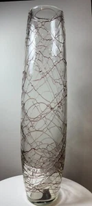 Jarrón de piso de vidrio artístico púrpura tejido cadena ridícula 20" de alto - Imagen 1 de 5