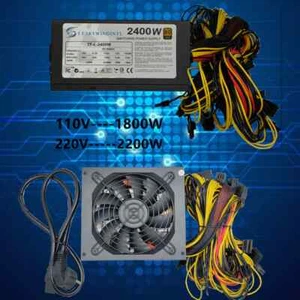 2400W PC Netzteil 110V-230V PLUS Gold ATX Miner ETH Power Supply Supply - Bild 1 von 1