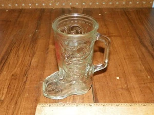 Vintage Cowboy Boot Clear Glass Mug - RANCH HOUSE INN - Picture 1 of 6