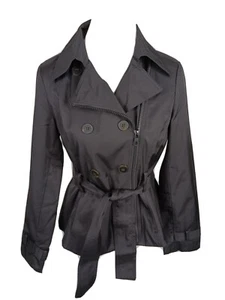 Black Rivet Wms Sz M Black Double Breast Coat Jacket B52 - Picture 1 of 12