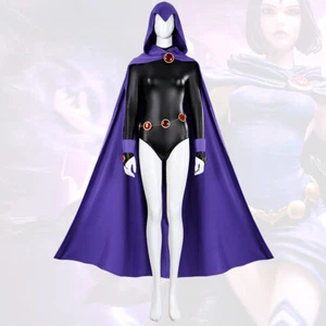 Raven Costume New Teen Titans Cosplay Suit Rachel Roth Fullset Handcrafted - Picture 1 of 17