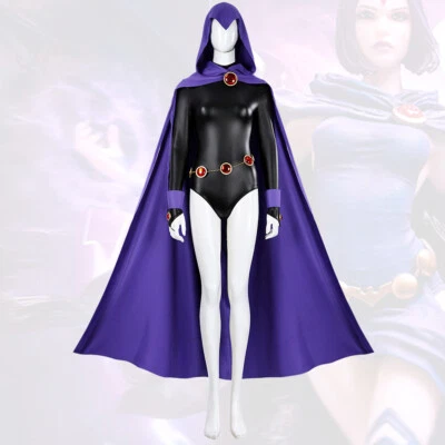Nuevo Disfraz de Cuervo Adolescentes Titanes Cosplay Traje Rachel Roth Conjunto Completo Hecho a Mano Foto 1 de 4