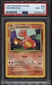 Pokemon 1999 Set Base Unlimited #24 Charmeleon Gioco PSA 8 come nuovo - Foto 1 di 2