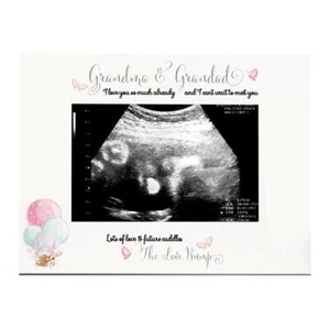 Personalised Grandma and Grandad Baby Scan Photo Frame C58-25 - Picture 1 of 2