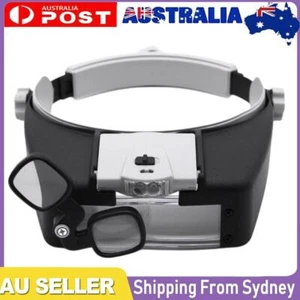 Head Magnifying Glass with 2 LED Light Hands Free Magnifier for Reading Repair - Picture 1 of 12