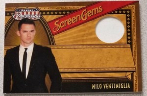 Milo Ventimiglia 2011 Panini Americana Screen Gems Materials shirt #/199 Heroes 