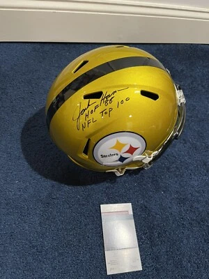 Jack Ham SIGNED Pittsburgh Steelers Flash F/S STAT HELMET JSA W 2INSCRIPTIONS - Image 1 of 4
