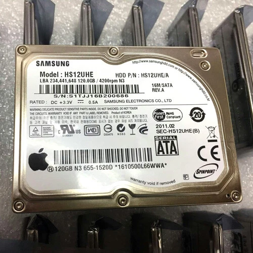 Samsung 120GB HS12UHE 4200RPM 1.8" ZIF SATA HDD Hard Drive for Apple MacBook - Image 1 of 3