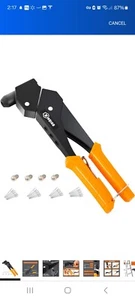 Rivet Gun Kit with 100 Pcs Rivets, 360° Swivel Head Hand Riveter Set for Meta... - Picture 1 of 8