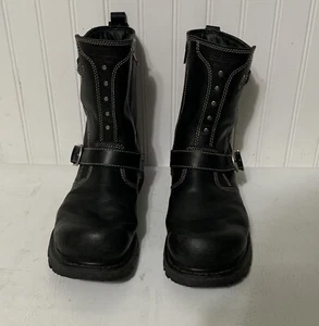 Eddie Moran Mens 11M Leather Riding Boots EM 710 Buckle And Zipper T30 - Picture 1 of 13