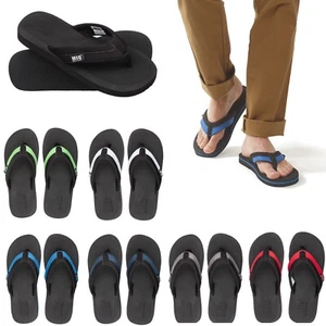 Mens Classic Flat Slip On Flip Flops by MIG Size 4-13 UK - BEACH POOL SLIDERS - Picture 1 of 29