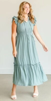 Maxi Vestido Largo Verde Como Nuevo, Nuevo, Pequeño, Nuevo con Etiquetas Foto 1 de 4