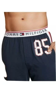 Tommy Hilfiger Herren Nachtwäsche Hose blau meliert rot/weiß gestreift Taille Logo M - Bild 1 von 5