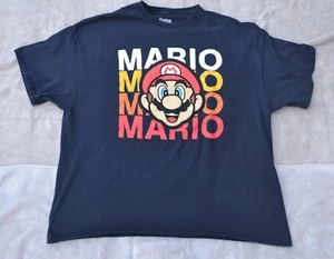 Maglia Super Mario Bros XXL Nera Grafica Mario Nintendo 2023 - Foto 1 di 6