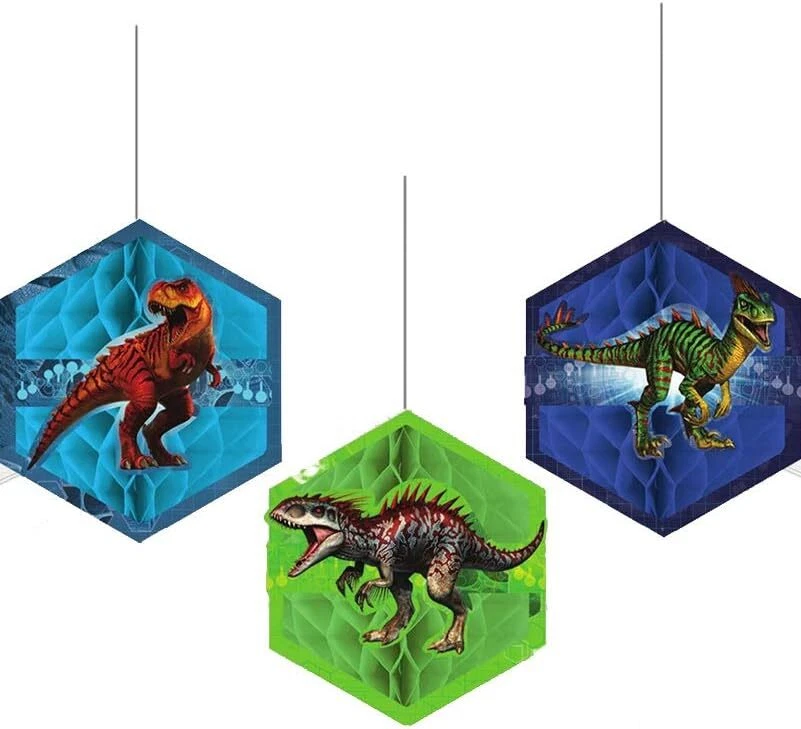 Jurassic World Park Dinosaur Movie Kids Birthday Party Honeycomb Decorations - Image 1 of 1