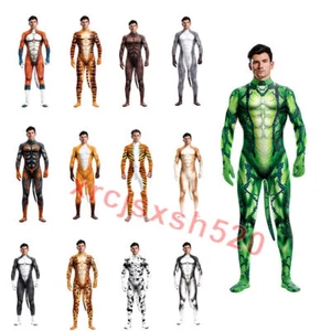 Animal Cosplay Jumpsuit Wolf Tiger Leopard 3D Bodysuit Costumes Halloween Party - Picture 1 of 122