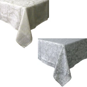 Paño de mesa de poliéster de lino Royale Damasco Jacquard RECTÁNGULO CUADRADO REDONDO - Imagen 1 de 5