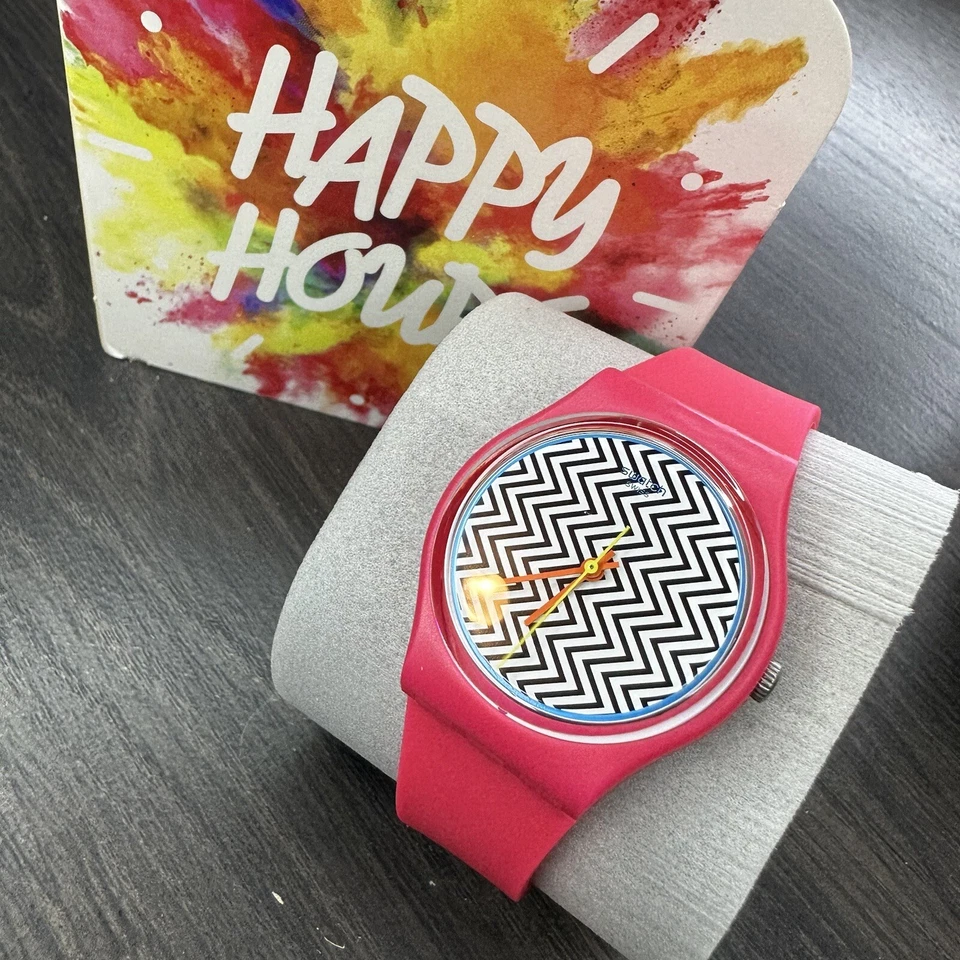 NEW✅ Swatch Women's Originals GP142 Pink Silicone Swiss Quartz Watch - Image 1 of 4
