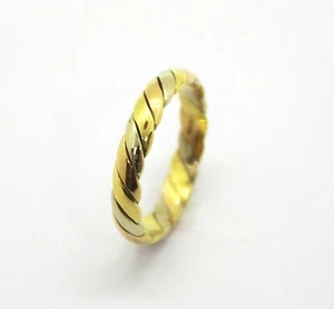 Anello in Oro Giallo, Rosa e Bianco con Lavorazione a Corda Intrecciata - Picture 1 of 3
