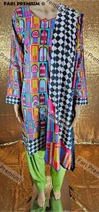 3PC Design Printed Premium Lawn Shalwar Kameez Suit Pakistani/Indian Med 39 Bust - Picture 1 of 9