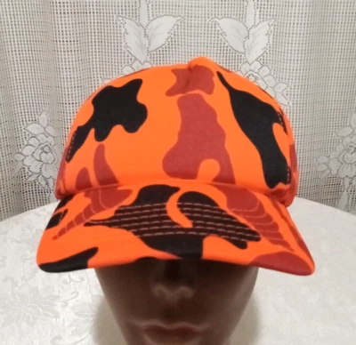 Vintage Youngan HAT Trucker hunting orange Camouflage adjustable hat - Image 1 of 4