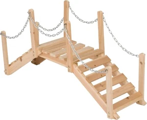 Shine Company 4963N Decorative Cedar Wood Garden Bridge with Side Rails, Natu... - Picture 1 of 5