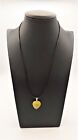 Fashion Jewelry Necklace Silvertone W/yellow Heart 22" W/extender