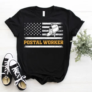 Patriotic Mail Carrier Love American Flag US Postal Service T-Shirt Postman Tee - Picture 1 of 4