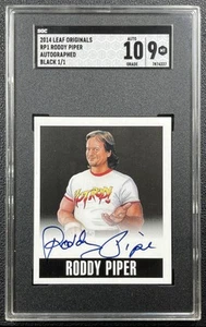 ROWDY RODDY PIPER SGC 9 2014 LEAF ORIGINALS WRESTLING #RP1 BLACK AUTO SP 1/1 - Picture 1 of 2