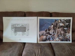Huge 21.25 X 29" Simon Coombes Art SIGNED Ltd Ed Print MOUNTAIN MYTH Snow Leopar - Picture 1 of 16