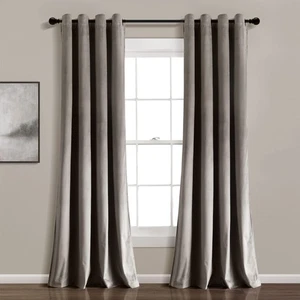 Prima Velvet Solid 100% Lined Blackout Grommet Window Curtain Panel (Single P... - Picture 1 of 5