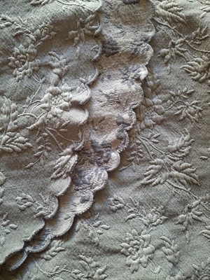 Cobertor festoneado de algodón egipcio damasco Matelesse F/Q y 2 fundas Queen gris Foto 1 de 4