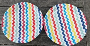 Pair of Cath Kidston Ric Rac Melamine Picnic side Plates – 9in - Picture 1 of 7