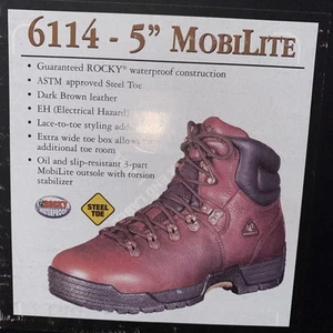 Rocky MobiLite Men's Steel Toe Waterproof 5" Work Boots 6114, Size 11 M - Picture 1 of 7