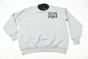 Vintage Oakland Raiders Mock Neck Sweater Mens Large Long Sleeve Pullover FLAWS - Picture 1 of 17