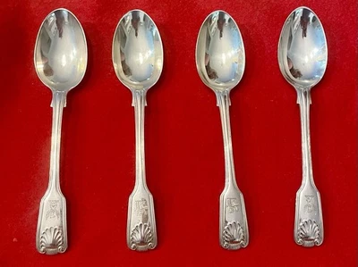 Sterling Silver Dessert Spoons Set Of 4 London 1897 J. Wackley & FC Wheeler - Image 1 of 2